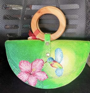 Hand Painted Bags- Neon Mint Green 9976